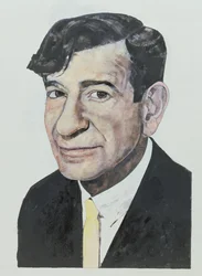 Retrato de Walter Matthau, ilustración para The Daily Mirror Colour Supplement, 1964