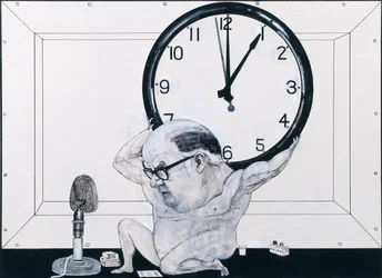 Retrato de William Hardcastle, ilustración para The Radio Times, años 1970