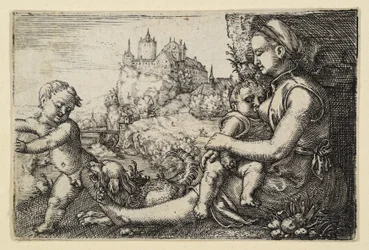 Madre con dos niños
