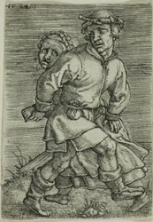 Pareja de campesinos bailando