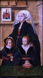 Francés: Portrait de Katharina Von Gail et ses deux filles Katharina von Gail