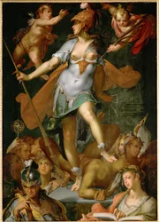 Victoria de Minerva sobre la Ignorancia (óleo sobre lienzo)