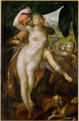 Venus y Adonis, c.1595 (pintura sobre lienzo)