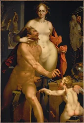 Venus en la fragua de Vulcano (pintura sobre lienzo)