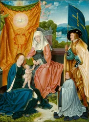 Virgen con el Niño y Santa Ana, San Gereón y un donante, c.1520 (óleo sobre tabla)