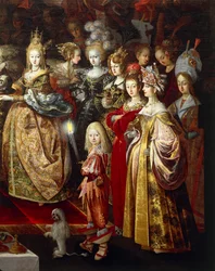 Decapitación de San Juan Bautista y banquete de Herodes, cuadro de Bartholomeus Strobel Younger (1591-1660), detalle, óleo sobre lienzo, 280x952 cm, Polonia