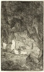 Gruta y frailes, de Las ruinas de Roma