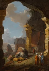 Ruinas romanas con figuras con turbante