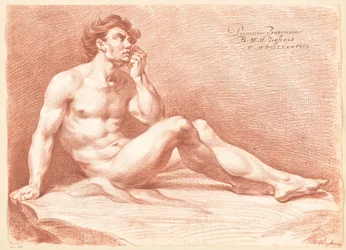 Desnudo masculino sentado, vista lateral (1er premio 1788)