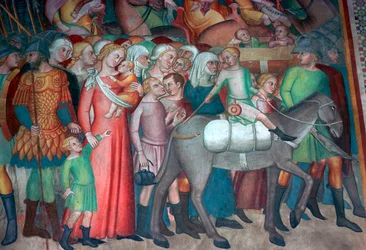 Fresco en San Gimignano, siglo XIV