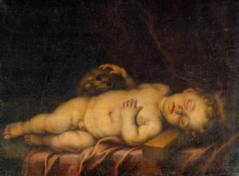 El Niño Jesús dormido en la cruz