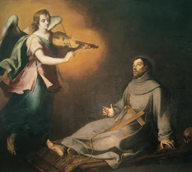 Éxtasis de San Francisco de Asís,siglo XVII (óleo)