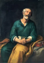 Las Lágrimas de San Pedro - Pintura de Bartolomé Esteban Murillo (1617-1682) San Pedro en Lágrimas Óleo sobre lienzo c. 1655 Museo de Bellas Artes de Bilbao 148x104