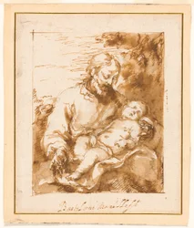 San José y el Niño Jesús dormido