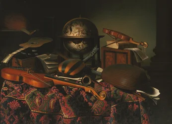 Bodegón con instrumentos musicales