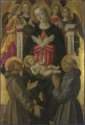 La Virgen y el Niño con Santos, Ángeles y un Donante del Retablo: La Virgen y el Niño con Santos, ca 1475