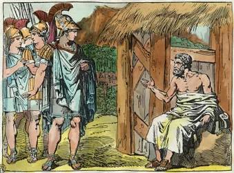 Alejandro Magno conoce a Diógenes el Cínico (413 - 327 a.C.)
