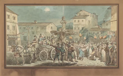 La Fuente del Tritón de Bernini, ilustración para Trajes y costumbres romanos