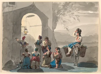 Dibujo, Ave María en Tívoli, 1807-08
