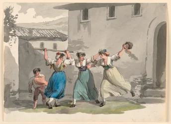 Dibujo, Lucha de mujeres en Roma, 1807-08