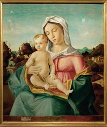 Virgen con el Niño (pintura sobre madera)