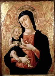 Virgen con niño Pintura de Bartolomeo Vivarini (ca. 1432-después de 1491) Siglo XV. Museo Correr de Venecia