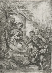 Adoración de los Reyes (La ofrenda de los sabios), después de 1657