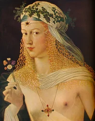 Retrato idealizado de una cortesana como Flora, c.1520