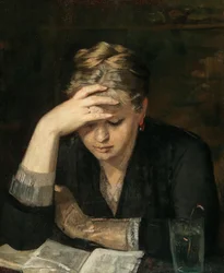 El lector Retrato de Dina Babanina, una prima del artista