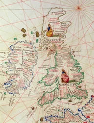 Los reinos de Inglaterra y Escocia, de un atlas del mundo en 33 mapas, Venecia, 1 de septiembre de 1553 (detalle de 330949)