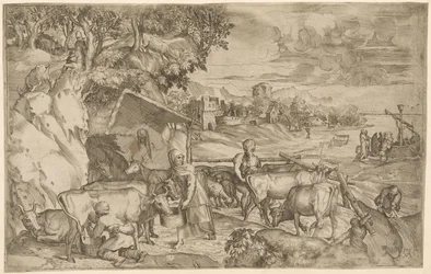 Paisaje con ganado