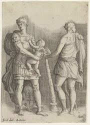 Perseo con dos amorcillos y Hércules, visto desde atrás