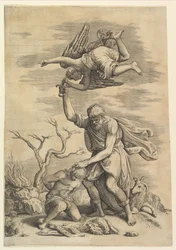 El ángel deteniendo el brazo de Abraham