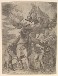 El ángel deteniendo el brazo de Abraham, después de 1552