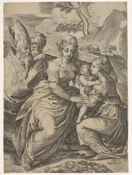 Madonna y Niño con Santos después de Parmigianino