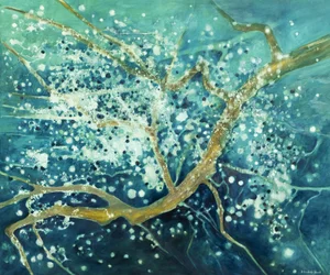Ramas doradas, aguas azules