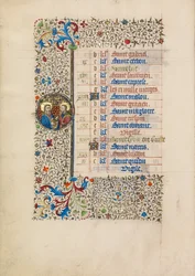 Página del calendario de octubre; Santos Simón y Judas