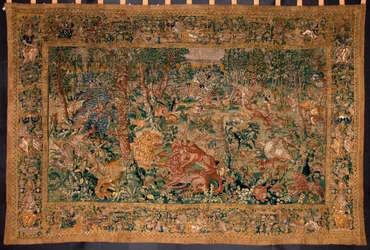 Escena de caza Tapiz realizado en las manufacturas de Bruselas. Siglo XVI Genes, Musei di Strada Nuova