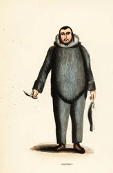 Hombre inuit del río Mackenzie, Yukón, Canadá