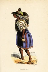 Mujer nativa americana de Quito, Ecuador