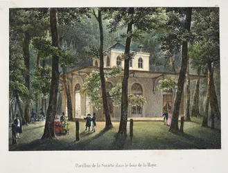 Pabellón de la Sociedad, en el bosque de La Haya, c.1895 (fotochrom)