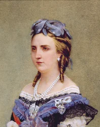 Retrato de Carlota de Sajonia-Coburgo-Gotha (1840-1927), princesa de Bélgica y emperatriz de México (detalle)