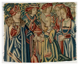 Fragmento de tapiz que representa el Matrimonio de Luis XII con Juana, hija de Luis XI, procedente de Bruselas
