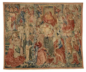 Tapiz, parte de un tapiz Credo que representa La Creación del Mundo, hecho en Bruselas, Bélgica, c.1500-10 (lana)
