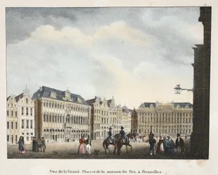 Vista de la Grand Place y de la casa del Rey, en Bruselas, c.1895 (fotochrom)