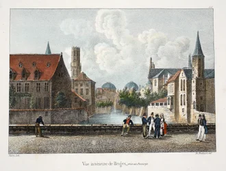 Vista interior de Brujas, c.1895 (fotochrom)