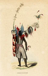 Guerrero de la isla de Solor, Islas menores de la Sonda, Indonesia
