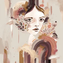Mujer floral abstracta