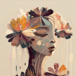 Retrato floral de ensueño