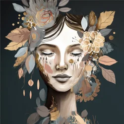 Retrato floral de ensueño